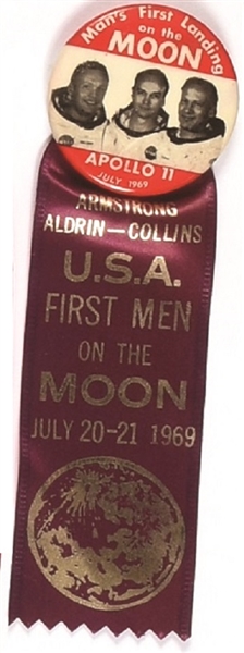 Apollo 11 Mans First Landing on the Moon Pin, Ribbon