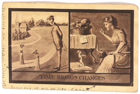 Suffrage Time Brings Changes Postcard