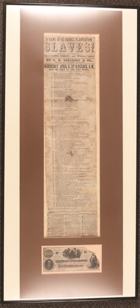 Slave Auction Ad With Confederate Money