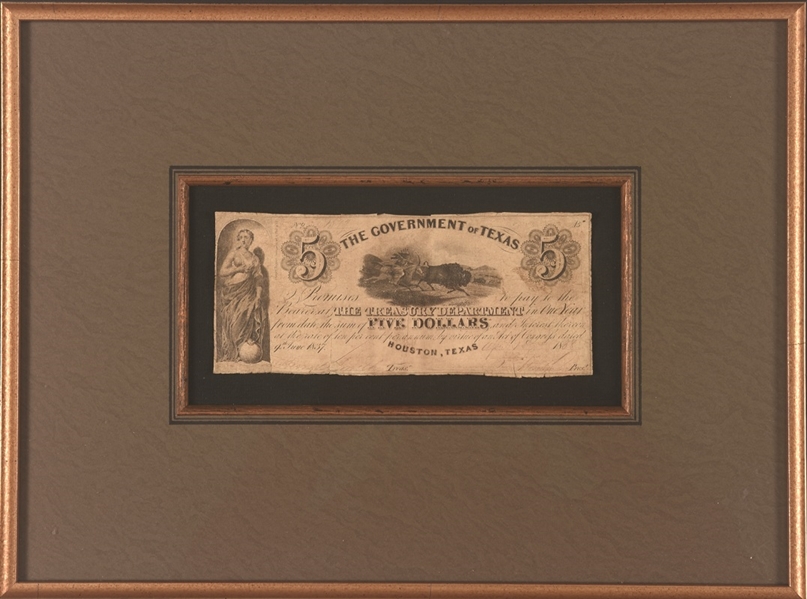 Republic of Texas $5 Bill