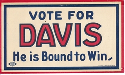 Vote for Davis Sticker
