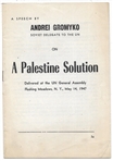 A Palestine Solution by Andrei Gromyko