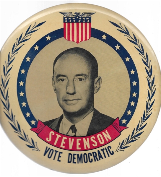 Stevenson Vote Democratic 9-Inch Celluloid