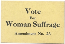 Why Not in Ohio? Suffrage Card