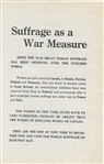 Suffrage as a War Measure NY Pamphlet