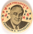 Roosevelt Red and Blue Stars Celluloid
