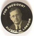 Landon for President Black and White Picture Pin