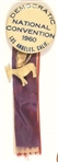 JFK National Convention Pin, Ribbons, Donkey