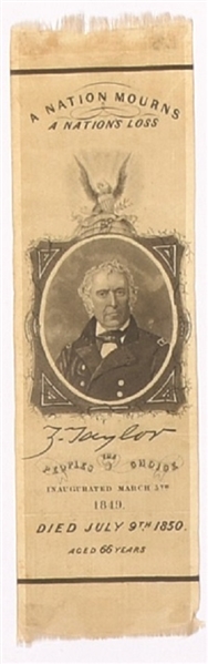 Zachary Taylor Rare Memorial Ribbon