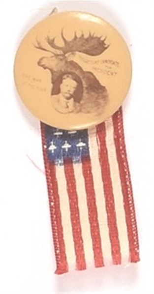 Roosevelt Bull Moose Pin and Ribbon