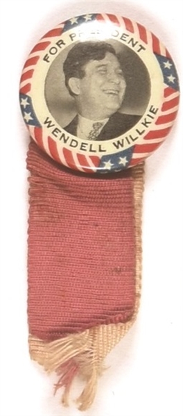 Willkie Stars and Stripes Celluloid, Ribbons