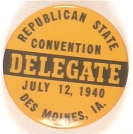 Willkie Iowa Republican Convention Delegate