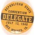 Willkie Iowa Republican Convention Delegate
