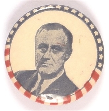 FDR Stars and Stripes, Blue Photo Celluloid