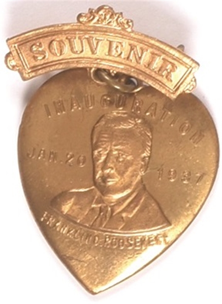 Roosevelt 1937 Heart Inaugural Pin