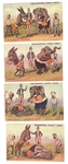 Set of 4 Presidential Fight Postcards from 1908