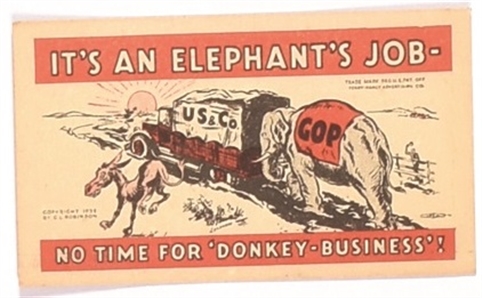 Hoover Elephants Job Palm Card