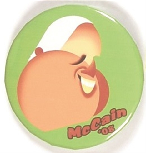 John McCain Colorful Cartoon Pin