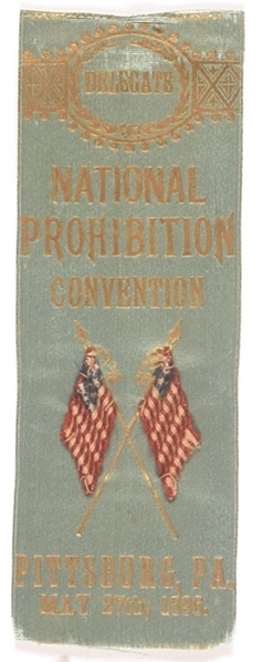 Prohibition Party 1896 Delegate Ribbon