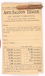 Anti Saloon League Pledge Card