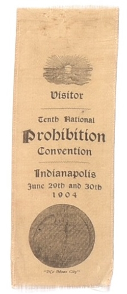 Prohibition Party 1904 Convention Ribbon