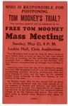 Free Tom Mooney Mass Meeting Card