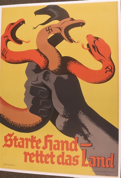 Strong Hand Saves the Country 1930s German Poster