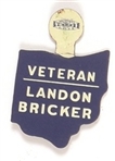 Veteran for Landon, Bricker Ohio Coattail Pin