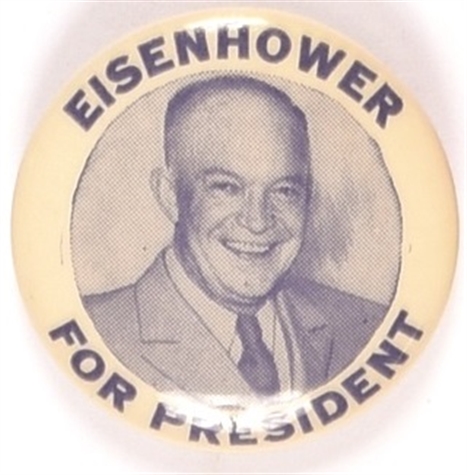 Eisenhower for President Blue and White Celluloid