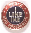 Ike Peace and Prosperity Foil Button