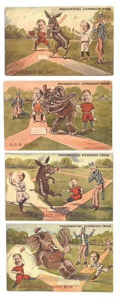 Collection of 1908 Election Baseball Postcards