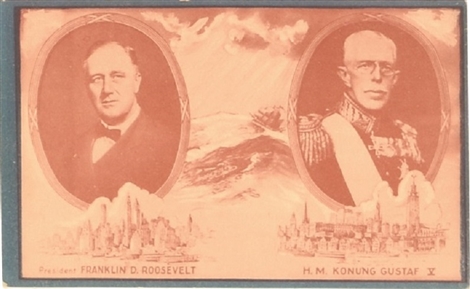 Roosevelt, King Gustaf Postcard