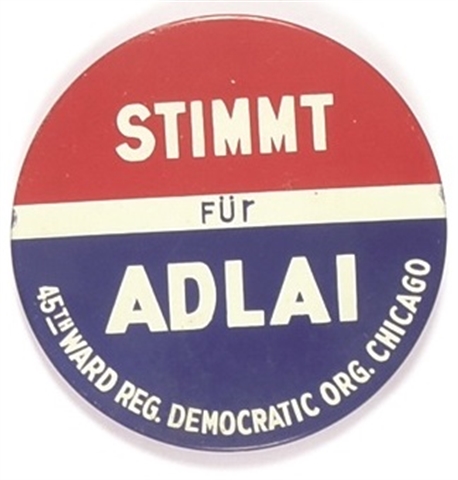 Stimmt fur Adlai Chicago Litho Pin