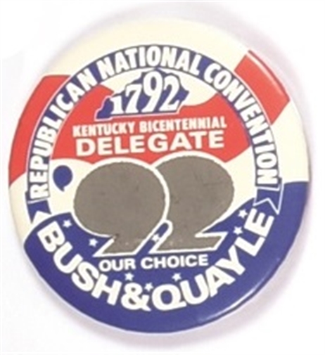 Bush, Quayle Convention Scratch-Off Pin