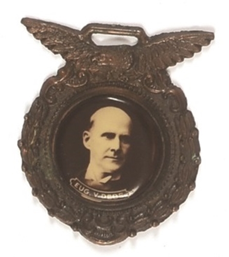 Eugene Debs Celluloid Sepia Fob