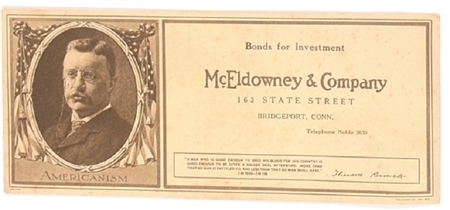 Theodore Roosevelt McEldowney and Co. Blotter