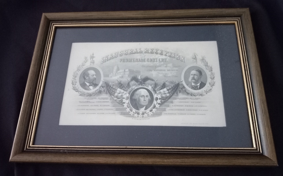Garfield, Arthur Inaugural Reception Ticket