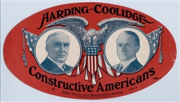 Harding-Coolidge Constructive Americans Sticker