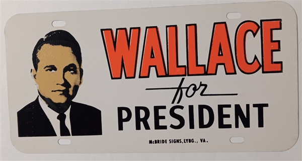 Wallace for President License Plate