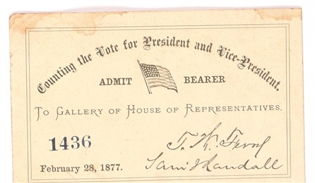 Hayes-Tilden Counting of the Votes 1877 Ticket