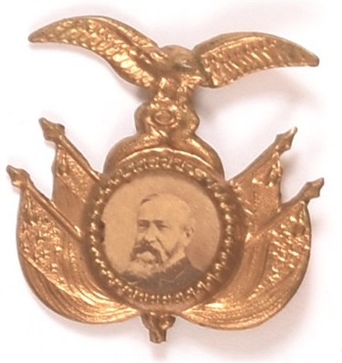 Benjamin Harrison Brass Shell Eagle Pin
