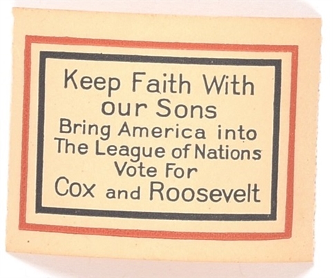 Cox, Roosevelt League of Nations Stamp