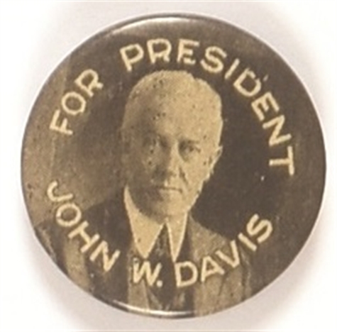 Davis for President Celluloid Picture Pin