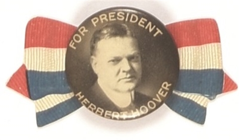 Hoover for President Pin, Celluloid Ribbon