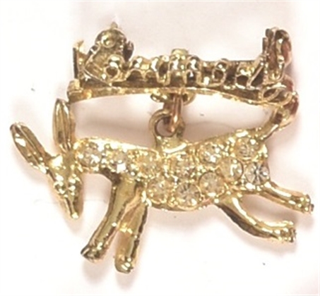 JFK Rhinestones Jewelry Pin