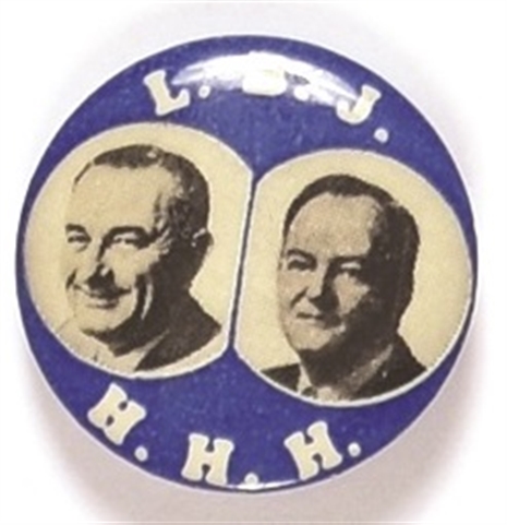 LBJ, HHH Jugate With Black, White Photos
