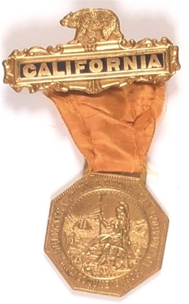 Taft California 1908 Convention Badge