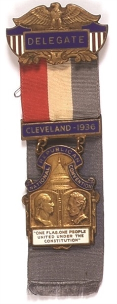 Landon 1936 Delegate Badge
