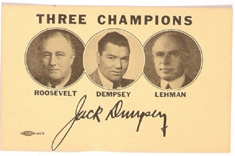 FDR, Dempsey, Lehman Three Champions