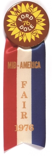 Ford, Dole Kansas Pin and Ribbon
